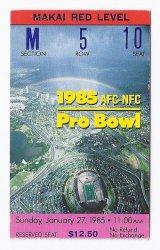1985 NFL Pro Bowl Game Ticket Stub NFC AFC All Stars