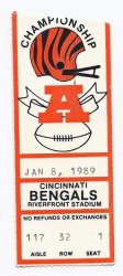 1988 AFC Championship Game Ticket Stub Buffalo @ Cincinnati