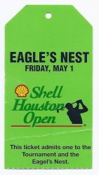 1992 Shell Houston Open Ticket Stub 1st Tournament round Friday May 1 Fred Funk
