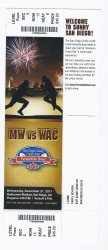 2011 Poinsettia Bowl Game Full Unused Season Ticket TCU Louisiana Tech