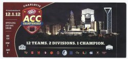 2012 ACC Championship Full Unused Season Ticket Florida State Georgia Tech