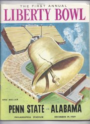 1959 Liberty Bowl Game Program Penn State Alabama
