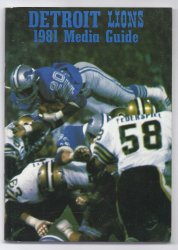 1981 Detroit Lions Media Guide