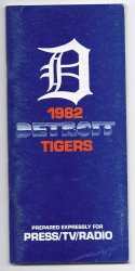 1982 Detroit Tigers Media Guide