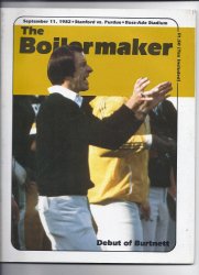 1982 Purdue Football Program September 11th vs Stanford