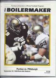 1986 Purdue Football Program September 20th vs Pittsburgh