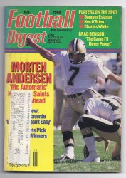 1988 Football Digest October New Orlean Saints Morten Andersem
