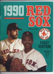 1990 Boston Red Sox Official Yearbook First Edition