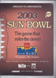 2003 Sun Bowl Game Program Oregon Minnesota