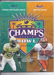 2004 Champs Sports Bowl Game Program Georgia Tech Syracuse