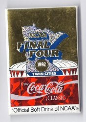 1992 Final Four Pin Coca Cola