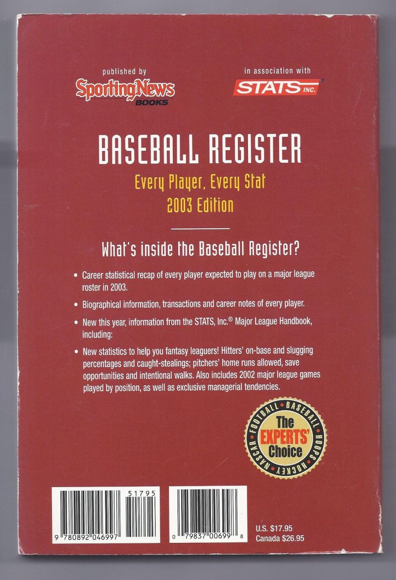 Image 1 of 2003 The Sporting News Baseball Register Barry Bonds