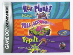 Game Boy Advance GBA Instruction Manual Kerplunk Toss Across Tip it 3 Game Pack