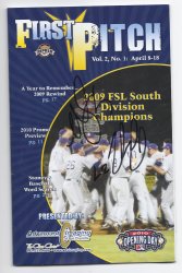 2010 Charlotte Stone Crabes Opening Day Program signed