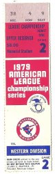 1979 ALCS Game 2 Ticket Stub Angels @ Orioles