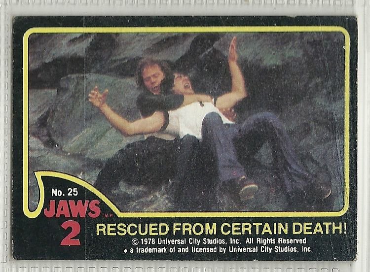 1978 Topps Jaws 2 Card #25 Rescued from Certain Death!