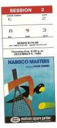 1986 Tennis Nabisco Masaters ticket stub Session 2 December 4th Boris Becker Win