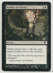 MTG Magic The Gathering Darksteel Burden of Greed Card Common