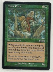 MTG Magic The Gathering Exodus Wood Elves Card Common