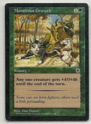 MTG Magic The Gathering Portal Monstrous Growth Card Common