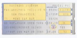 1988 San Francisco Giants @ Philadelphia Phillies Ticket Stub May 29th