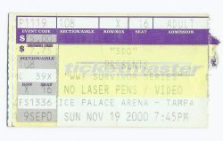 wwf 2000 Survivor Series Ticket Stub November 19th Ice Palace Arena Tampa Bay