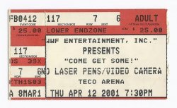 WWF House Show Ticket Stub April 12th 2001 Teco Arena Fort Myers Fl