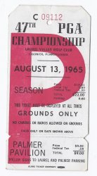 1965 PGA Championship Full Unused Ticket 2nd Tournament Round August 13th