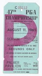 1965 PGA Championship Full Unused Ticket 3rd Practice Round August 11th