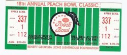 1985 Peach Bowl Game Full Unused Ticket Army Illinois