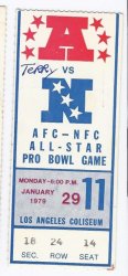 1979 Pro Bowl Game Ticket Stub NFC AFC All Star