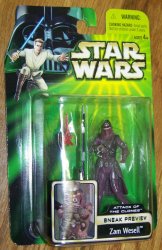 Star Wars Attack of the Clones Sneak Preview Zam Wesell Action Figure New 2001