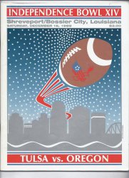 1989 Independence Bowl Game Program Tulsa Oregon