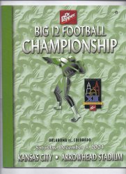 2004 Big 12 Championship Game Program Oklahoma Colorado