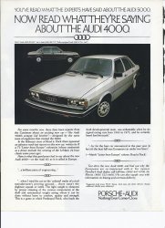 1979 Audi 4000 and 5000 Print Ad Automobile car