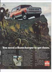 1976 Dodge Ramcharger Print Ad Automobile Car SUV 4x4