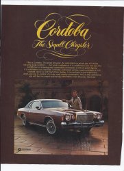 1976 Chrysler Cordoba Print Ad Automobile Car Ricardo Montalban