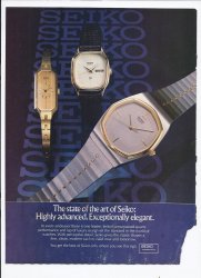 80's Seiko Watch Print Ad Vintage