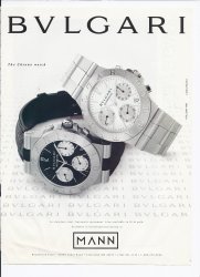 1998 Bvlgari Watch Print Ad Vintage