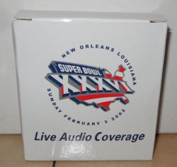Vintage Super Bowl 36 XXXVI Transistor Radio SGA Patriots Rams New Orleans