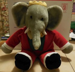Vintage 1988 Gund 14 Babar The Elephant in Red Suit Plush Stuffed Toy