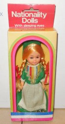 Vintage Nationality Dolls Ireland Doll In Box W Sleepy Eyes Moveable