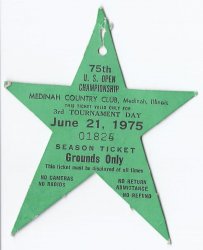 1975 US Open Championship Ticket Stub 3rd Tournament Round 6 21 75 Lou Graham