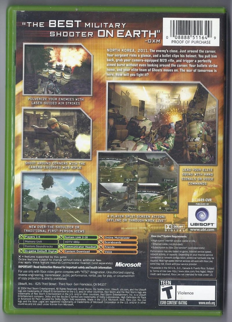 Image 1 of Tom Clancys Ghost Recon 2 2011 Final Assault video Game Microsoft XBOX CIB