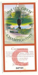 1998 US Open Championship Ticket Friday June 19th 1998