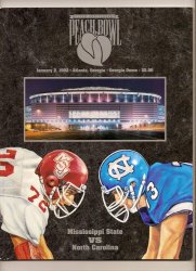 1992 Peach Bowl Game Program Mississippi State North Carolina