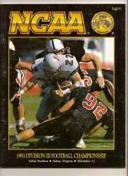 1993 NCAA Division 3 football Championship Program Mount Union Rowan
