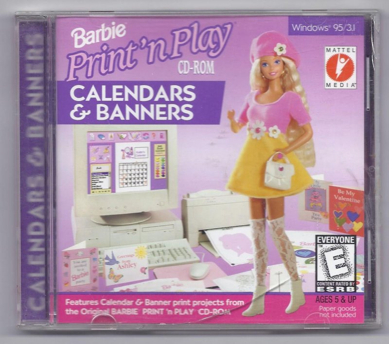 Image 0 of Barbie Print n Play Calendars and Banners PC Game Mattel Media