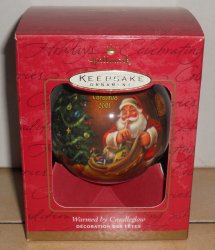 2001 Hallmark Keepsake Ornament Jolly Visitor MIB glass ball
