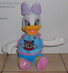 Disney Daisy Duck daytona 500 8 plush stuffed toy Rare Vintage